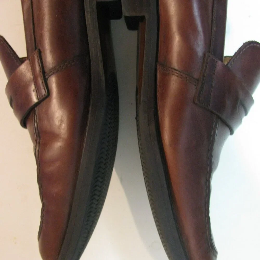 ** Johnston & Murphy Brown Leather Mens Dress Shoe 10 Excellent Condition - Picture 9 of 9